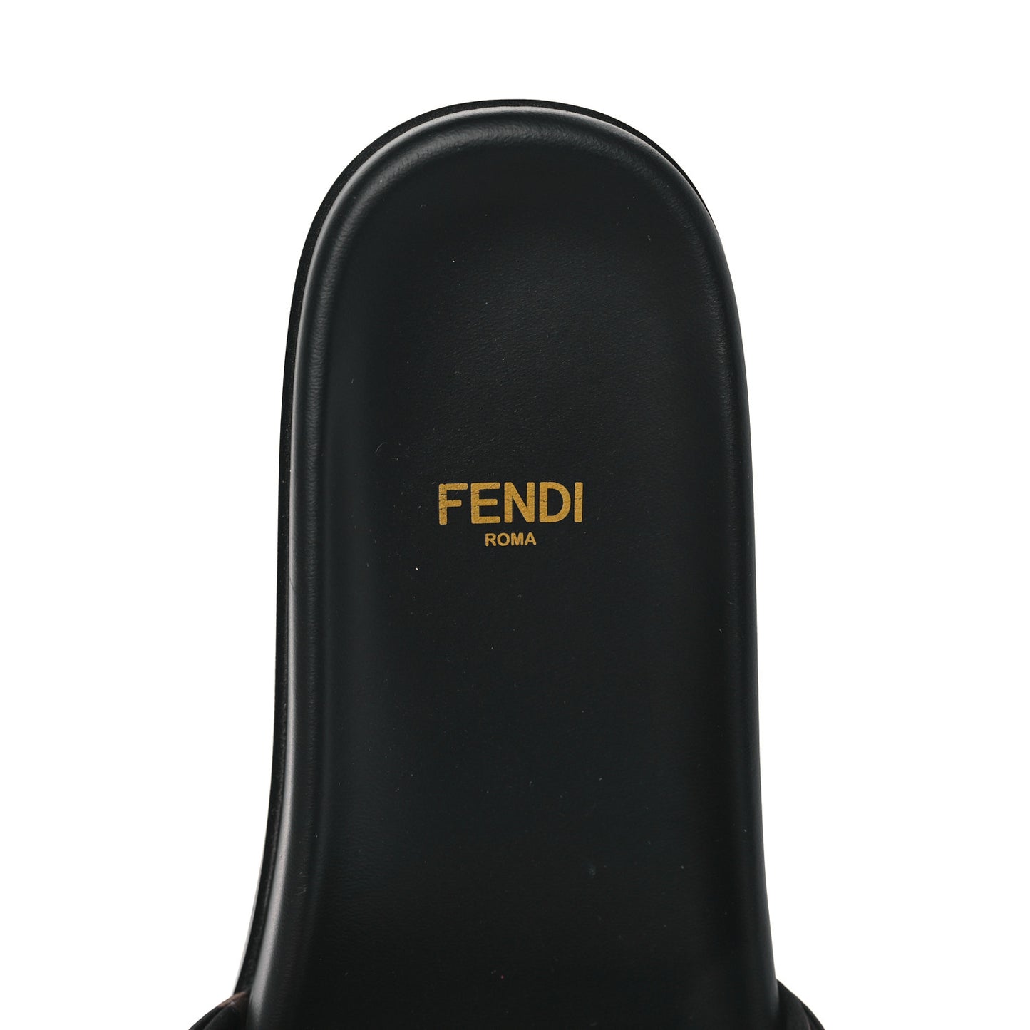 Satin FF Fendi Feel Slide Sandals 38 Tobacco Black