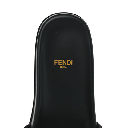 Fendi Satin FF Fendi Feel Slide Sandals 38 Tobacco Black 8 of 8
