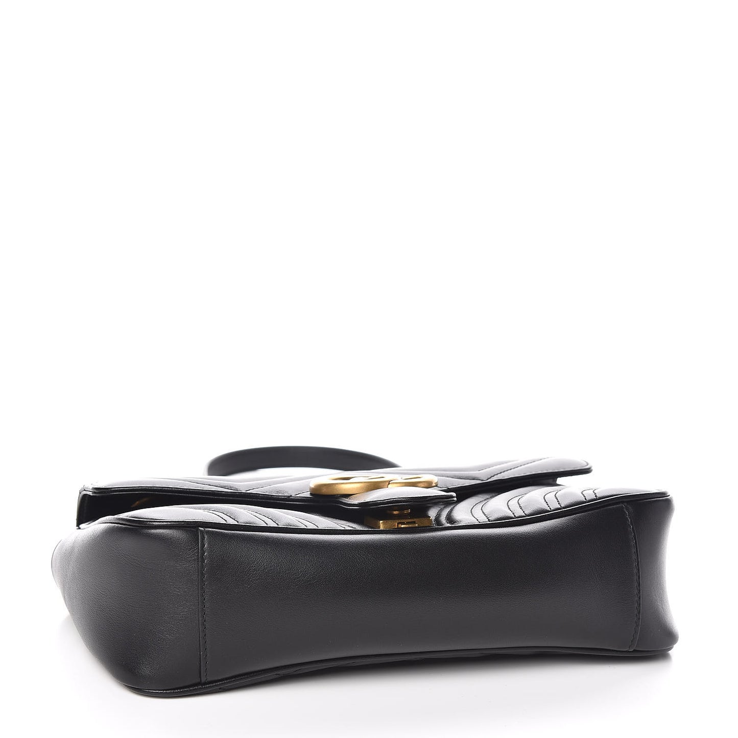 Calfskin Matelasse Small GG Marmont Shoulder Bag Black
