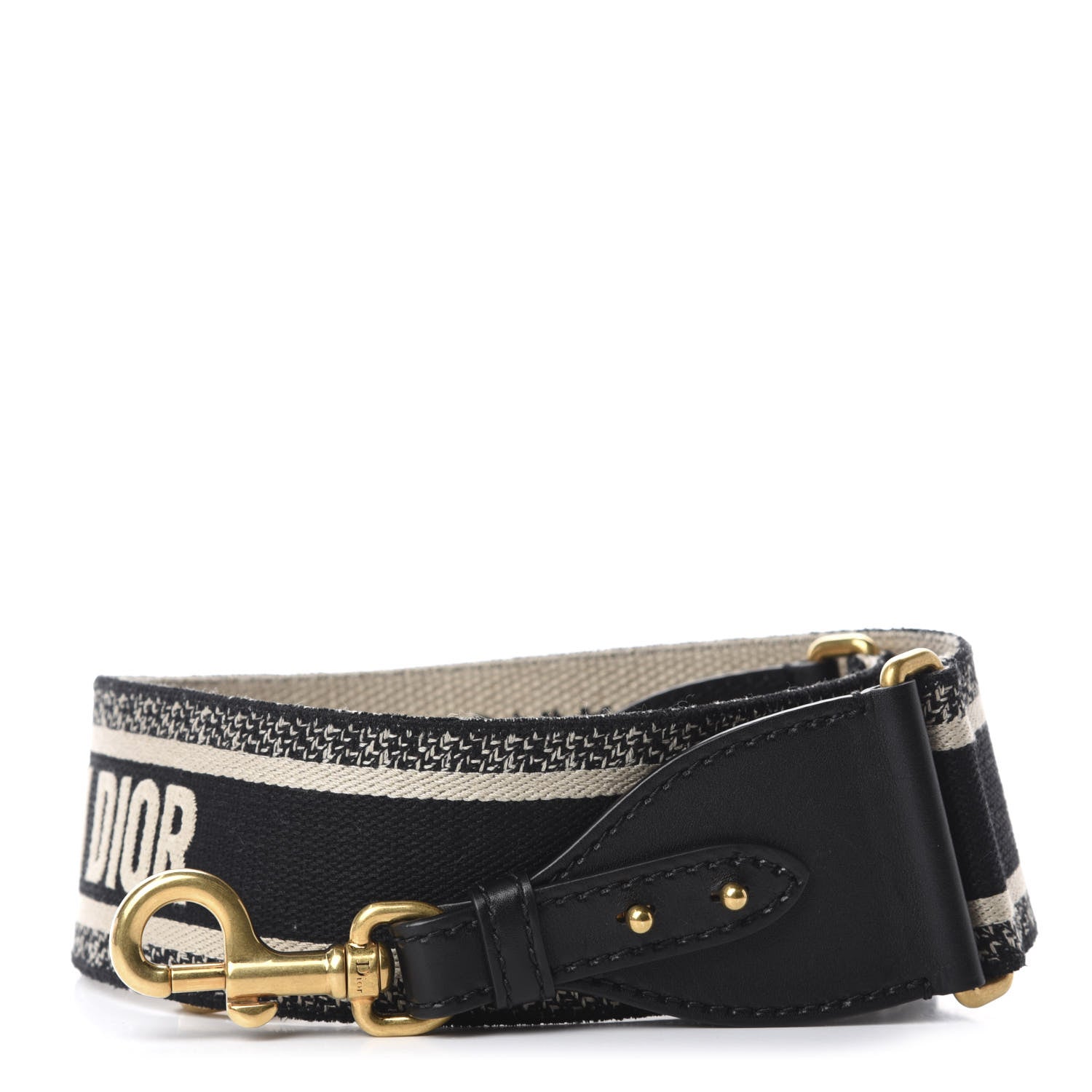 Christian Dior Canvas Embroidered Shoulder Strap Black 1 of 5