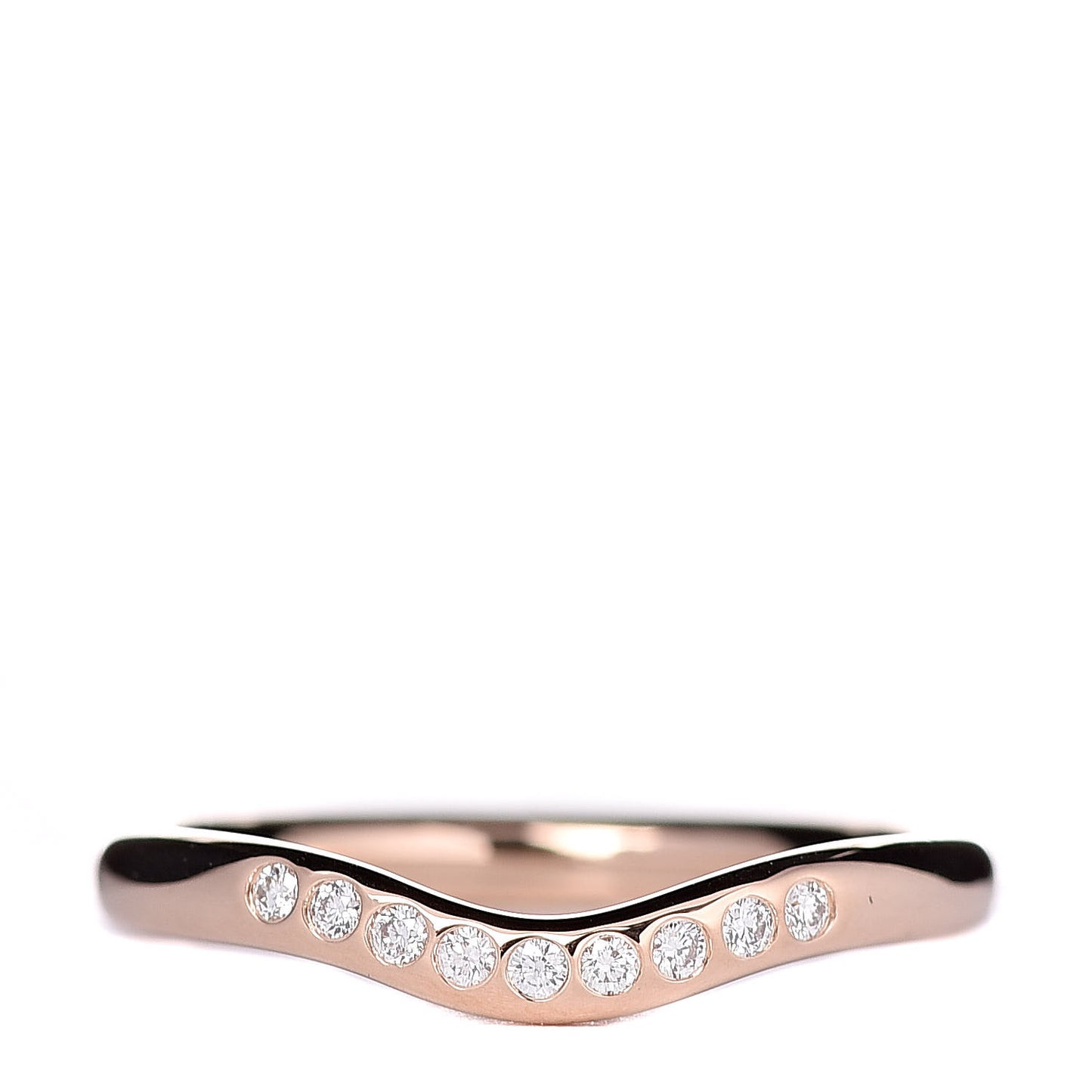 18K Rose Gold Diamond Elsa Peretti Wedding Band Ring 49 5