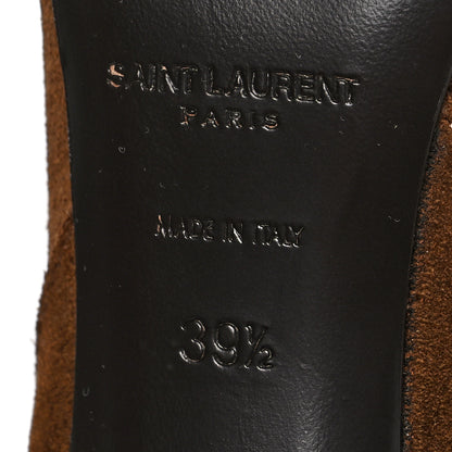 Saint Laurent Suede Mica Buckle Western Ankle Booties Brown 39.5 8 of 12