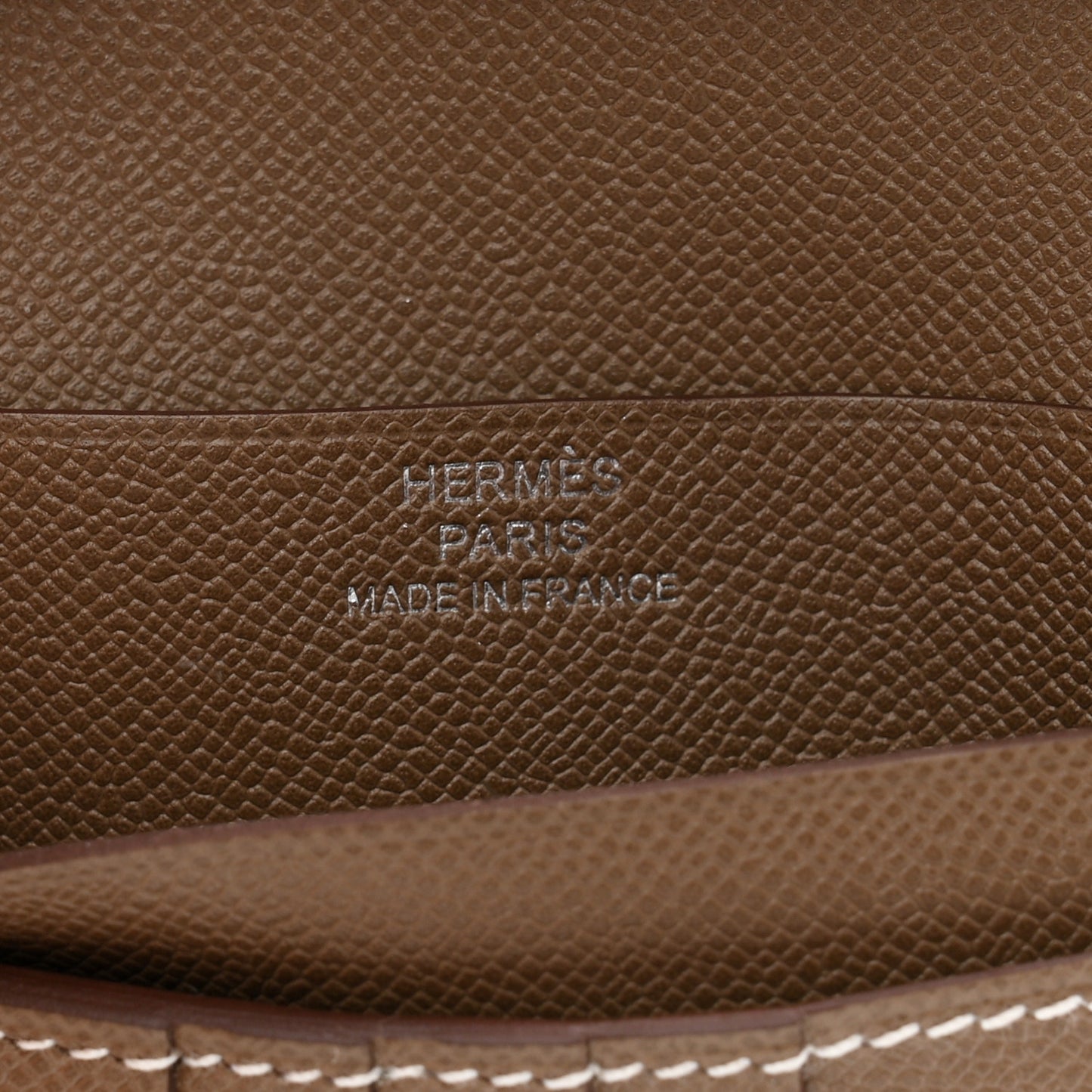 Madame Calfskin Bearn Compact Wallet Etoupe