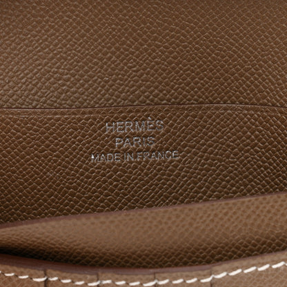 Hermes Madame Calfskin Bearn Compact Wallet Etoupe 5 of 7