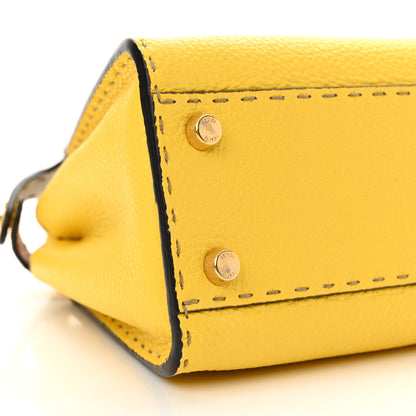Fendi Cuoio Romano Selleria Chamois Peekaboo Iconic Essentially Satchel Limone Cipria White 9 of 10