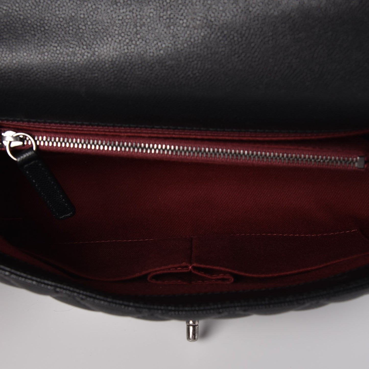 Caviar Quilted Small Coco Handle Flap Black