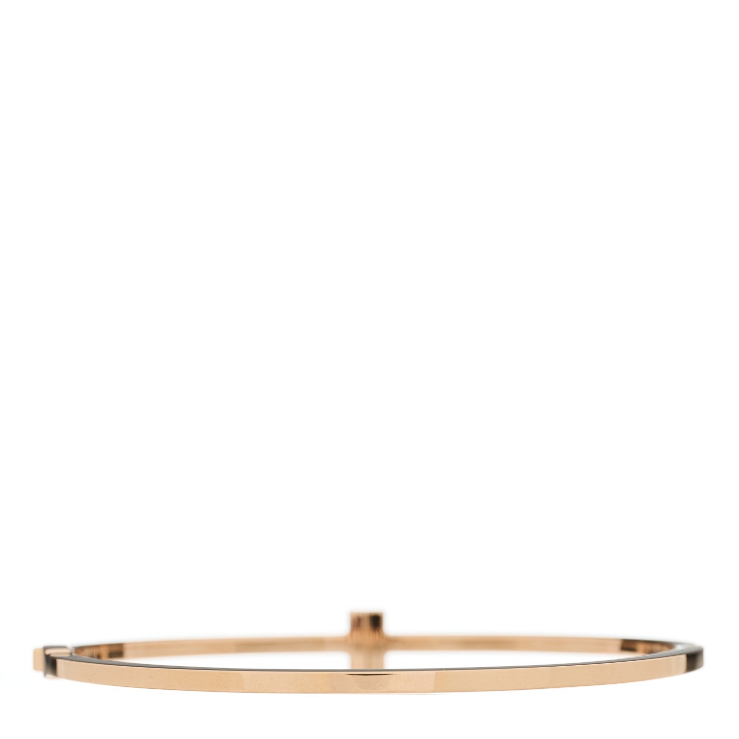Tiffany 18K Rose Gold Diamond T Hinged Wire Bangle Bracelet 2 of 3
