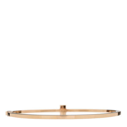 Tiffany 18K Rose Gold Diamond T Hinged Wire Bangle Bracelet 2 of 3