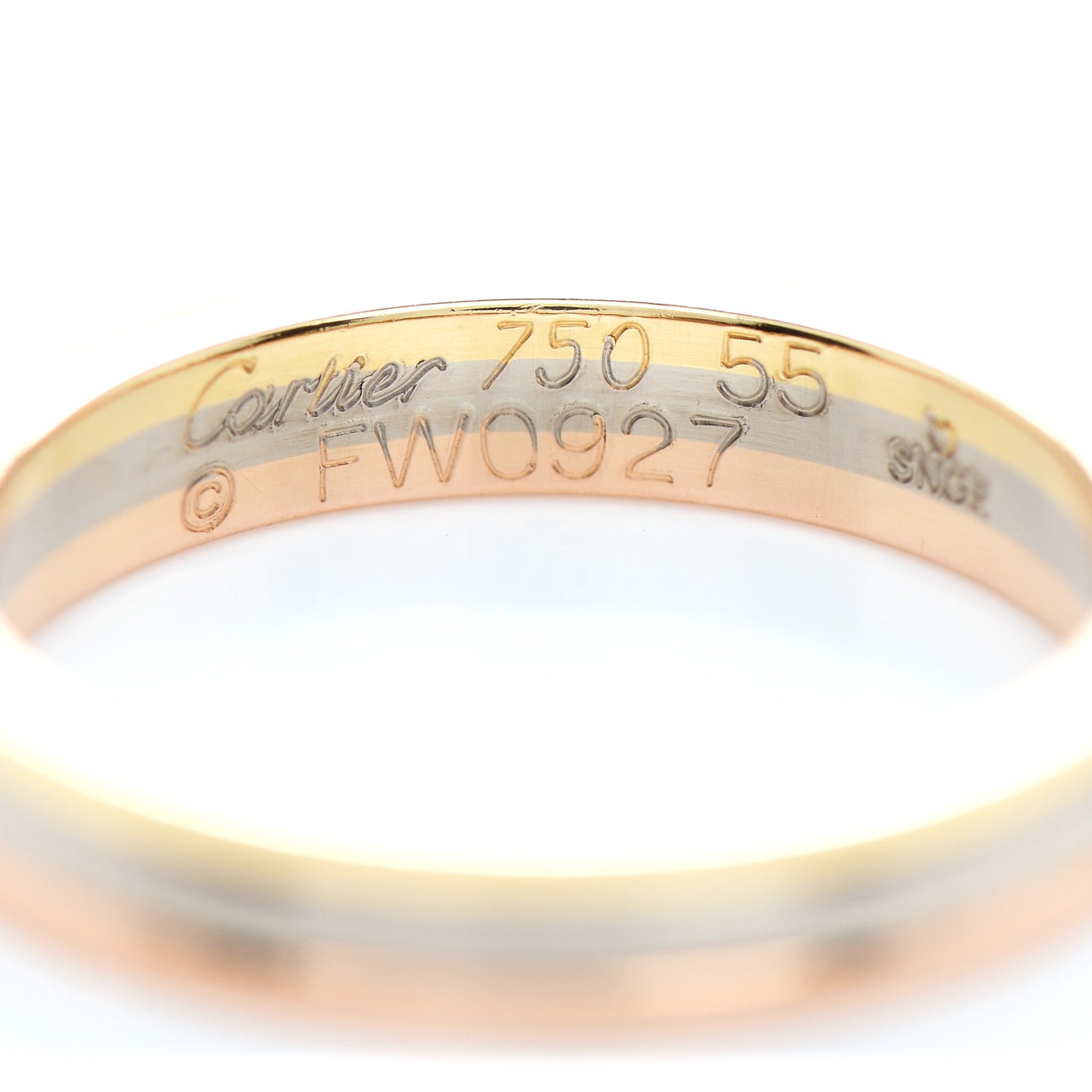 18K Pink White Yellow Gold 3.5mm Vendome Louis Cartier Wedding Band Ring 55 7.25
