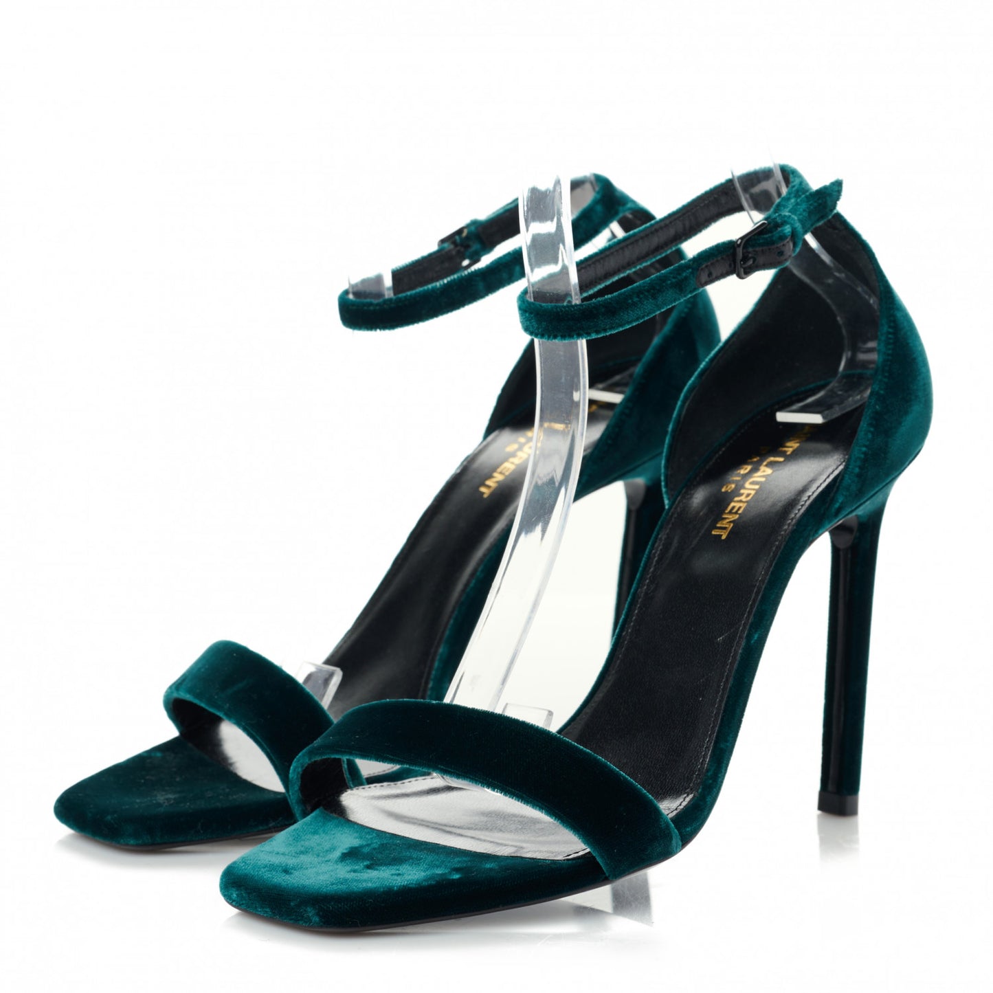 Velvet Amber 105 Ankle Strap Sandals 39 Malachite