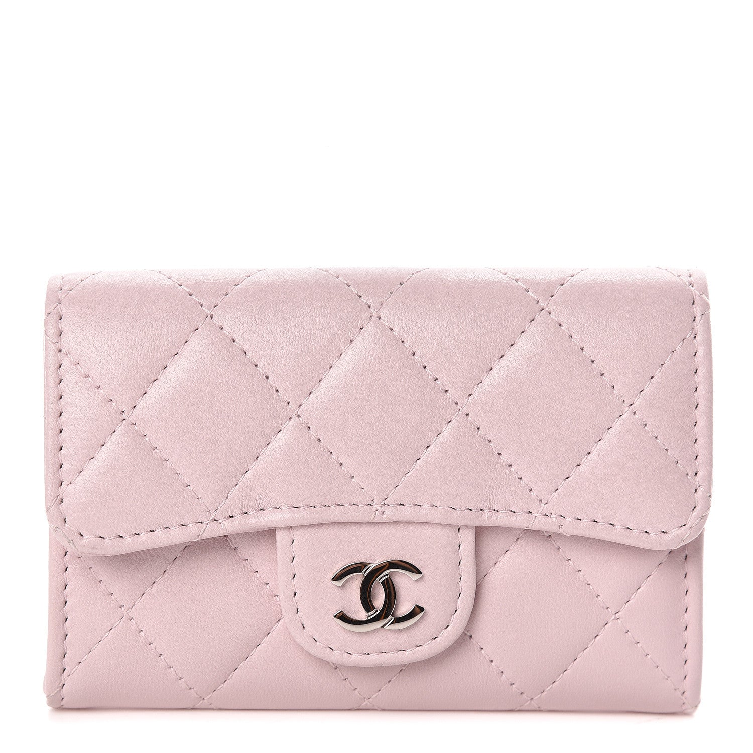 Chanel Lambskin Quilted Flap Card Holder Light Pink 1 of 9