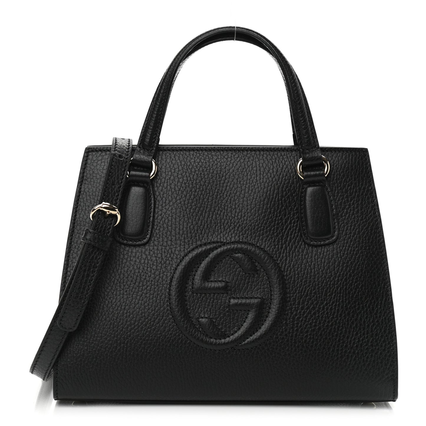 Dollar Calfskin Medium Soho Top Handle Satchel Black