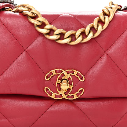 Chanel Goatskin Quilted Medium Chanel 19 Flap Red 8 of 12