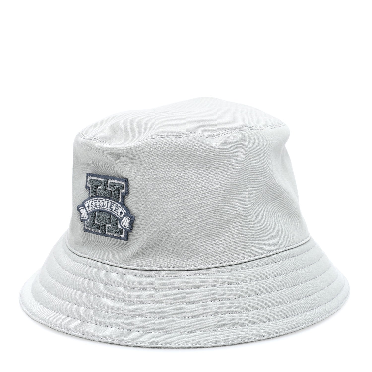 Hermes Cotton Harper H Sellier Bucket Hat 58 Gris Glacier 1 of 8