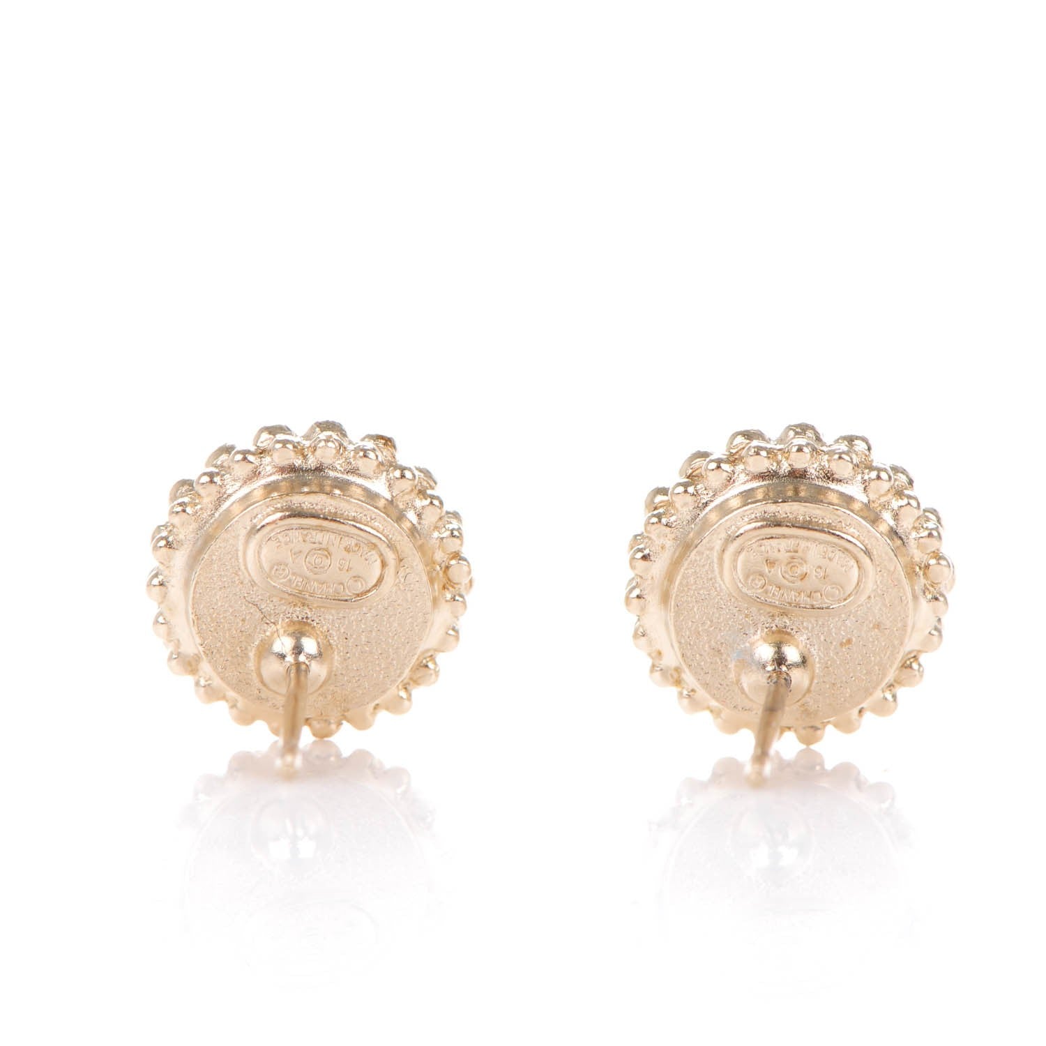 Chanel Pearl Crystal CC Earrings Gold 2 of 5