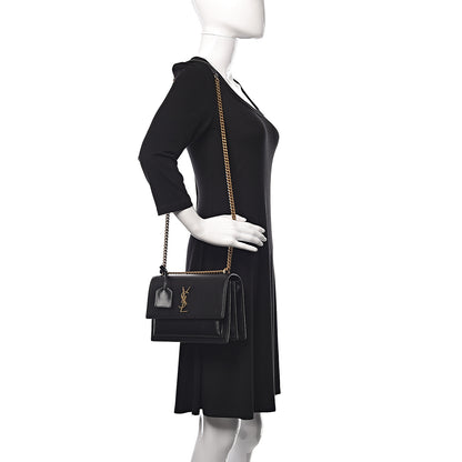 Saint Laurent Calfskin Medium Monogram Sunset Black 2 of 10