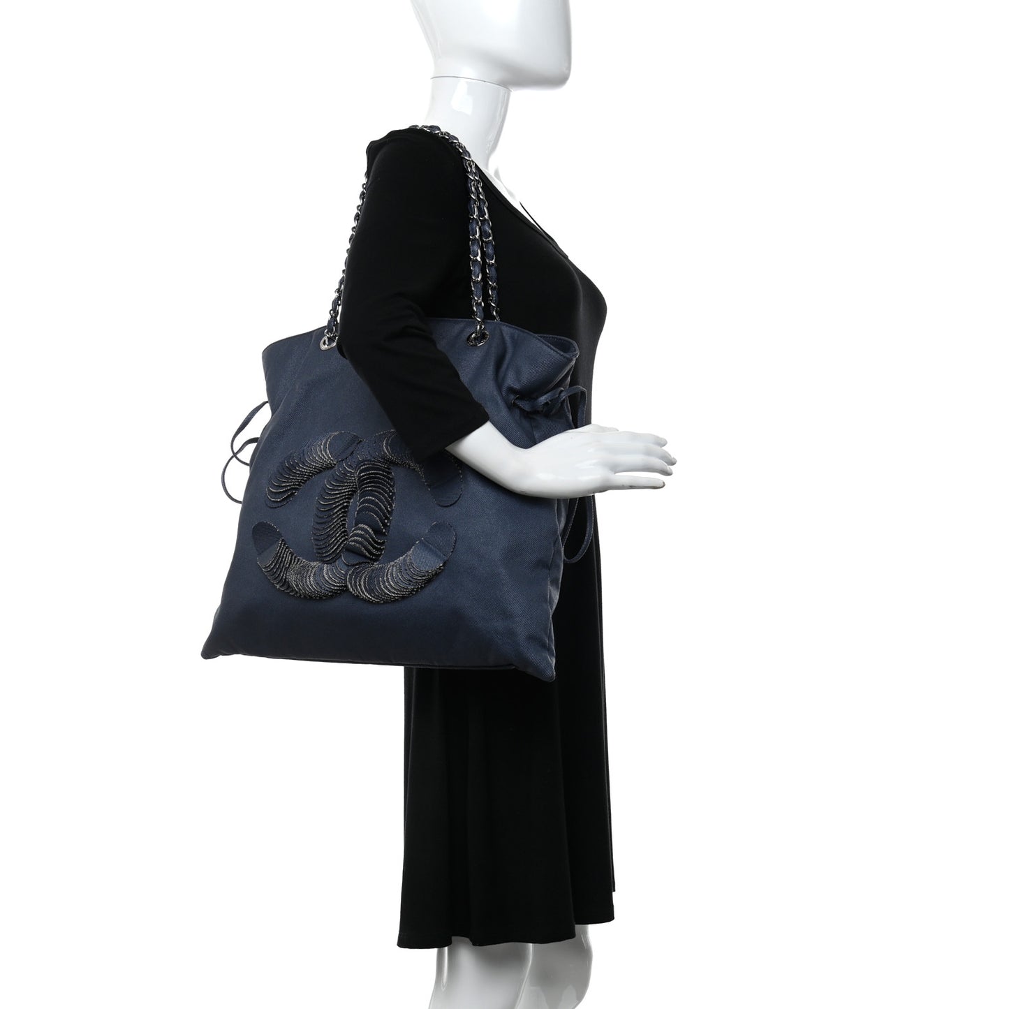 Denim Small CC Discus Tote Blue