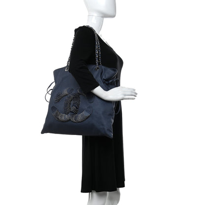 Chanel Denim Small CC Discus Tote Blue 2 of 10