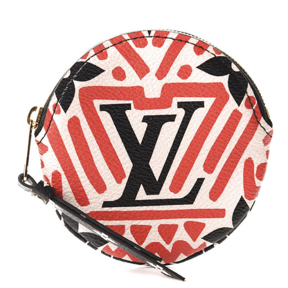 Louis Vuitton Monogram Giant Crafty Round Coin Purse Creme Rouge 1 of 8