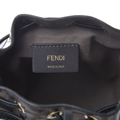 Fendi Vitello Liberty F is Fendi Bi-Color FF 1974 Embossed Mini Mon Tresor Bucket Bag Maya Black 6 of 7