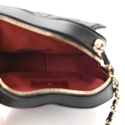 Chanel Lambskin Quilted CC In Love Heart Clutch With Chain Black 5 of 11