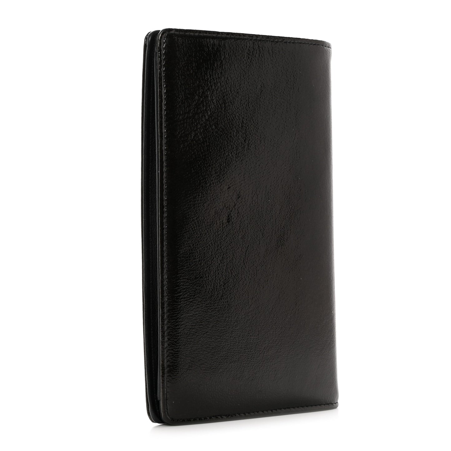 Grained Patent CC Yen Wallet Black