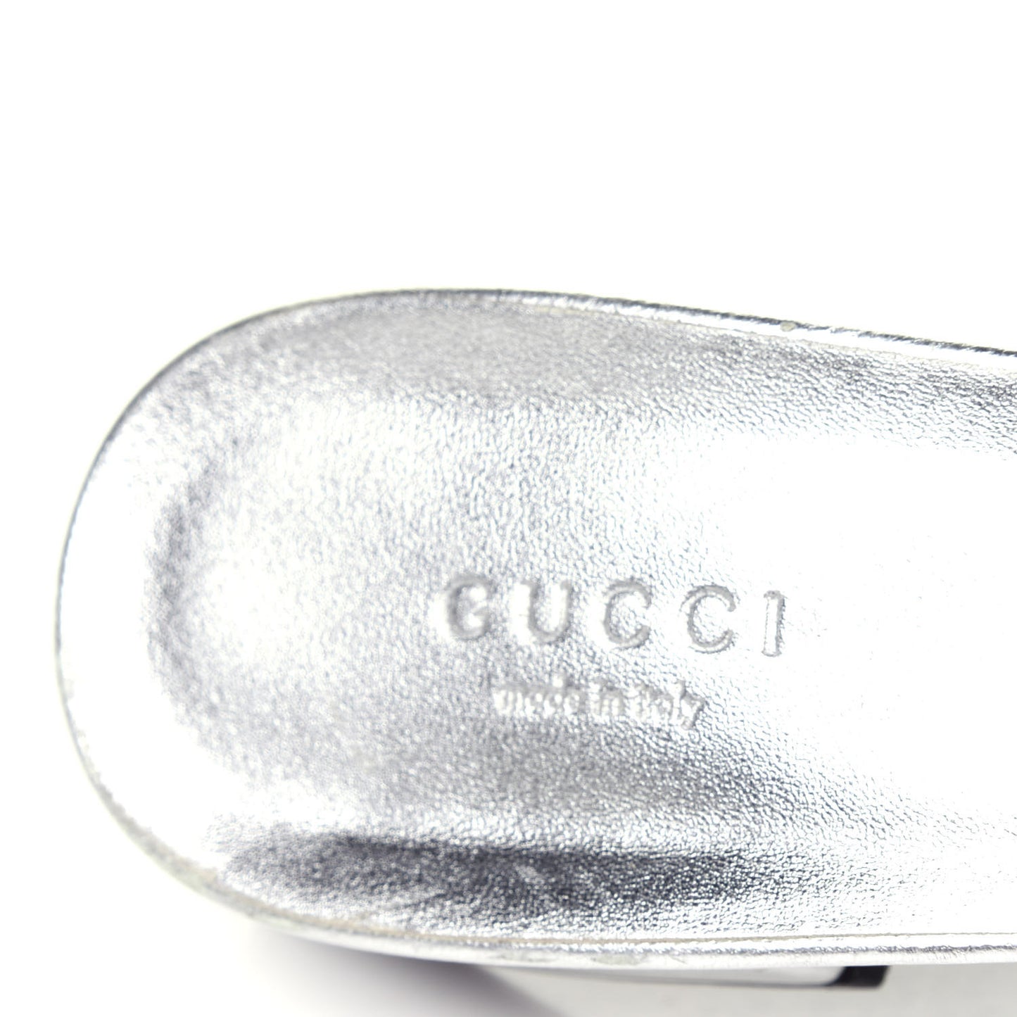 Metallic Nappa Crystal Maxine Horsebit Slide Sandals 37.5 Silver