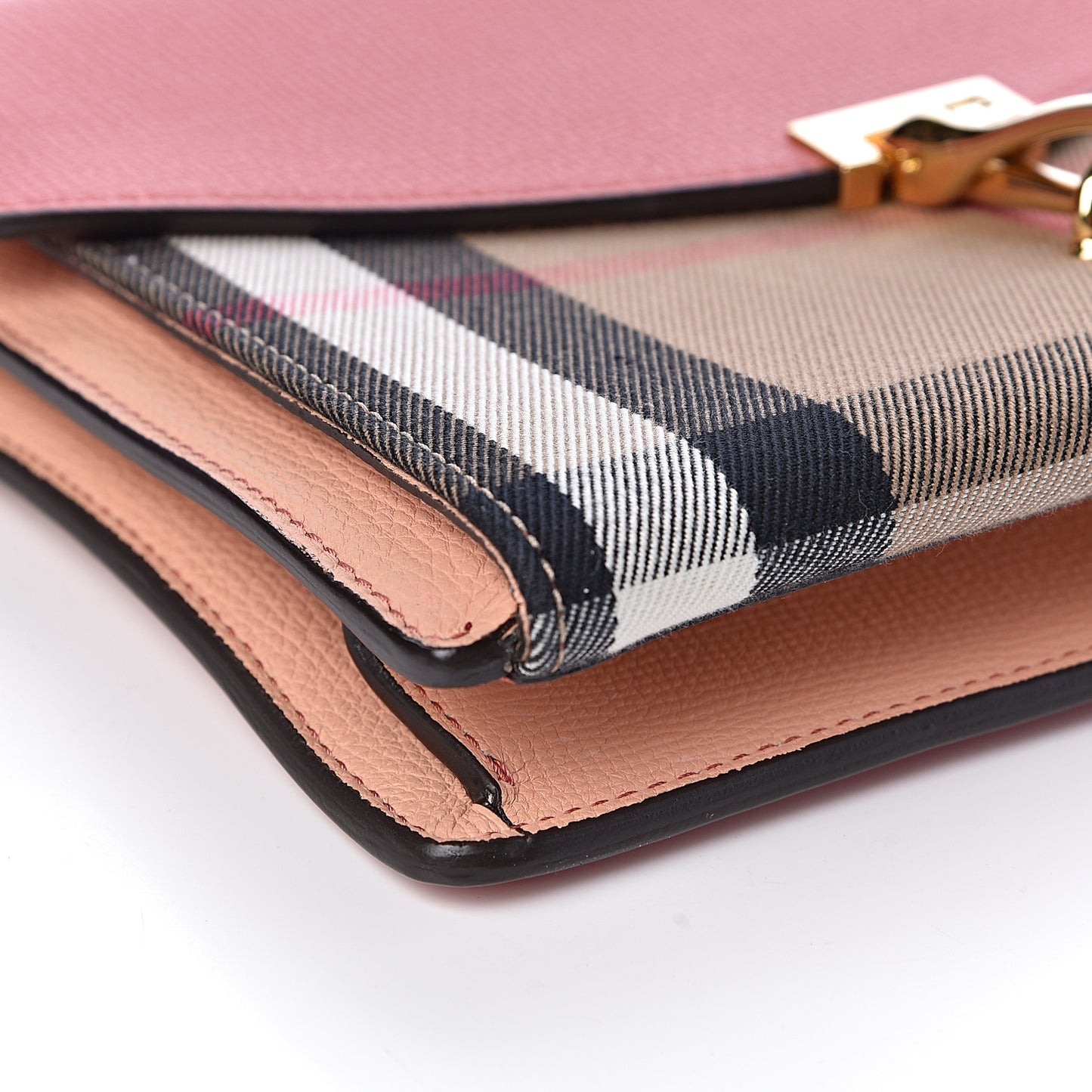 Derby Calfskin House Check Small Macken Crossbody Bag Copper Pink