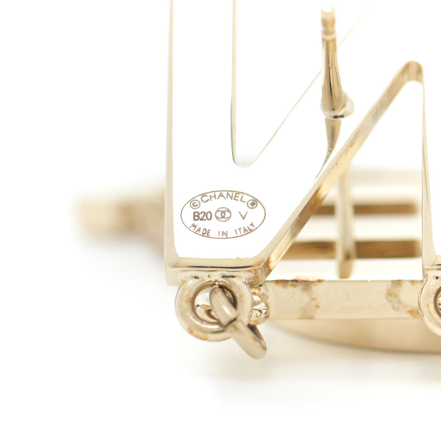 Chanel Metal Cha-Nel Logo Drop Earrings Gold 4 of 4