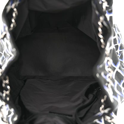 Chanel Canvas Printed Airline Drawstring Bag Black Blue 5 of 12