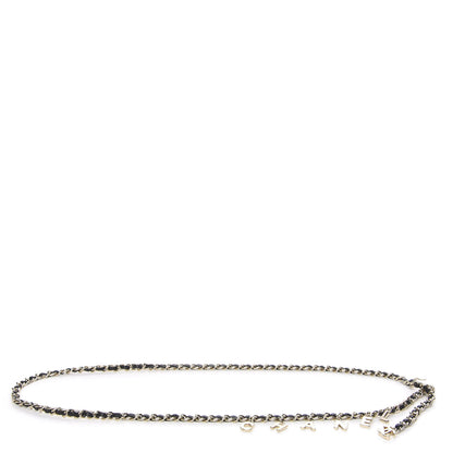 Chanel Lambskin Chain Logo Belt Black Gold 1 of 3