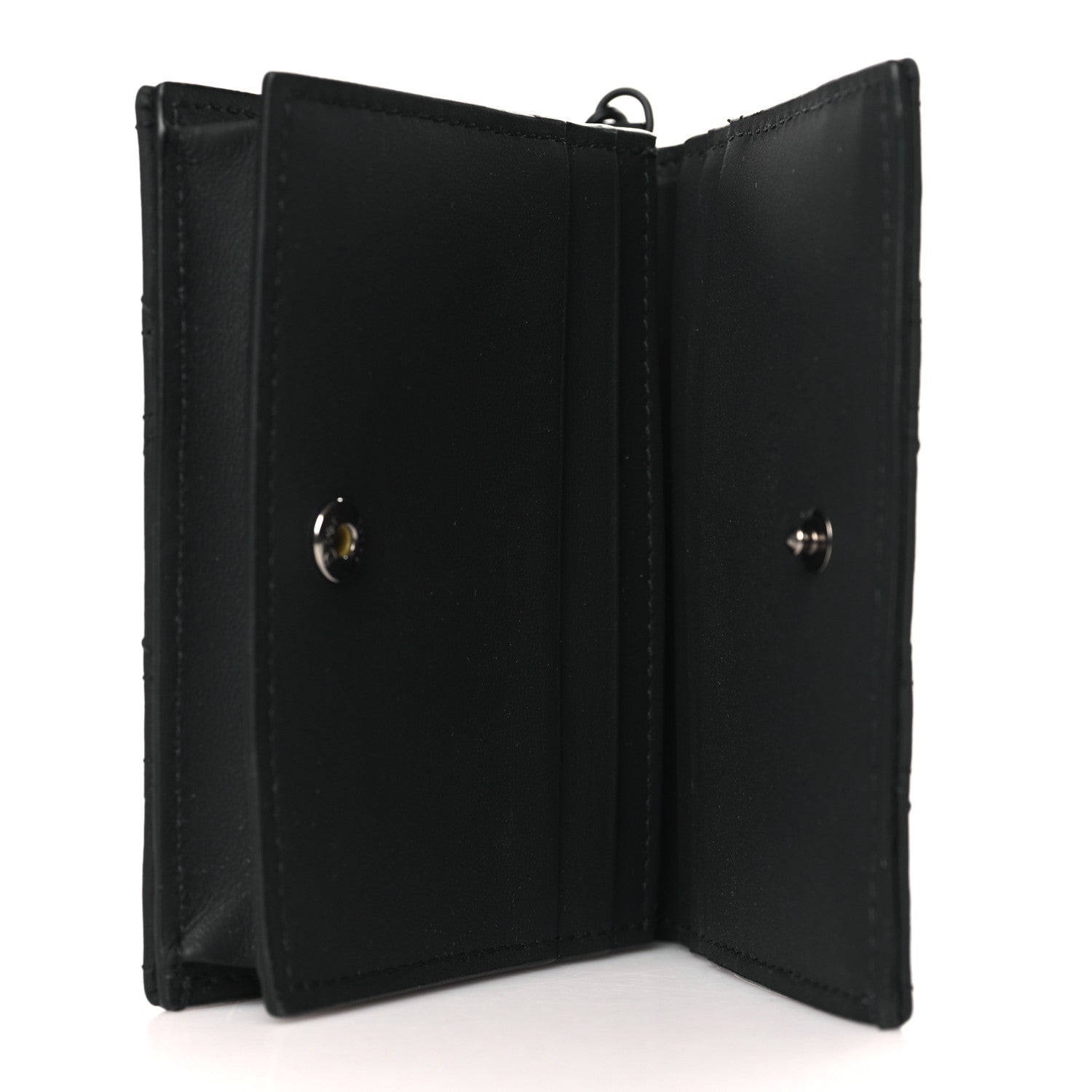 Christian Dior Calfskin Cannage Mini Lady Dior Wallet Black 5 of 8