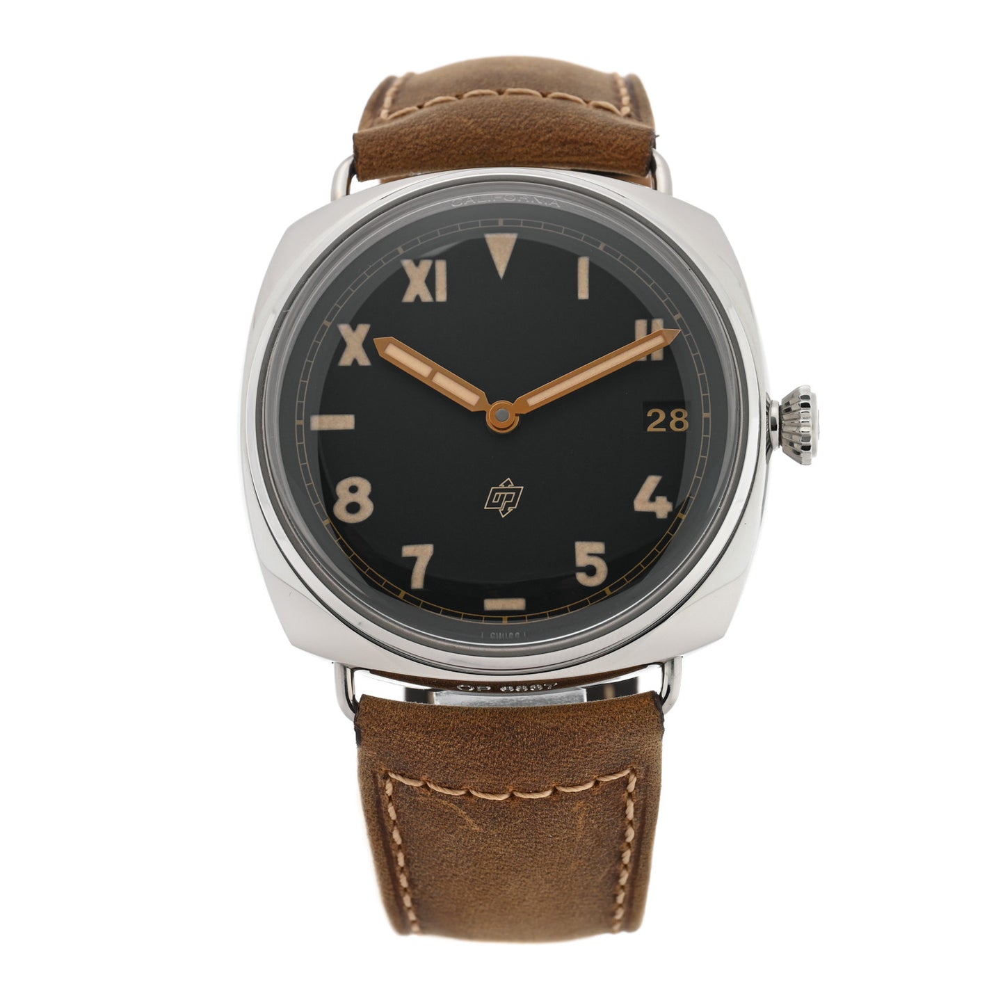 Stainless Steel Calfskin 47mm Radiomir 3 Days Manual Winding Watch Black PAM00424