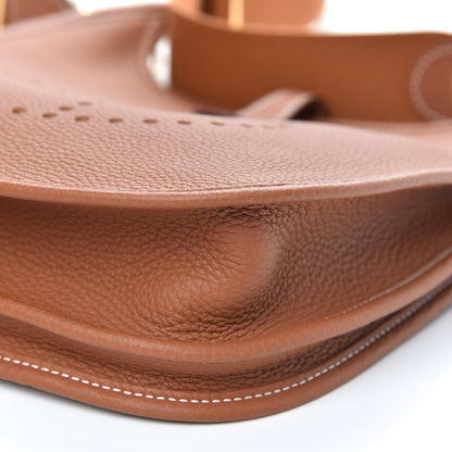 Hermes Taurillon Clemence Evelyne III PM Gold 9 of 10