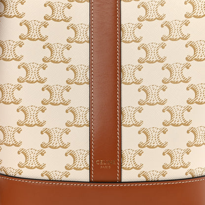 Celine Triomphe Canvas Calfskin Small Bucket Bag White 8 of 10