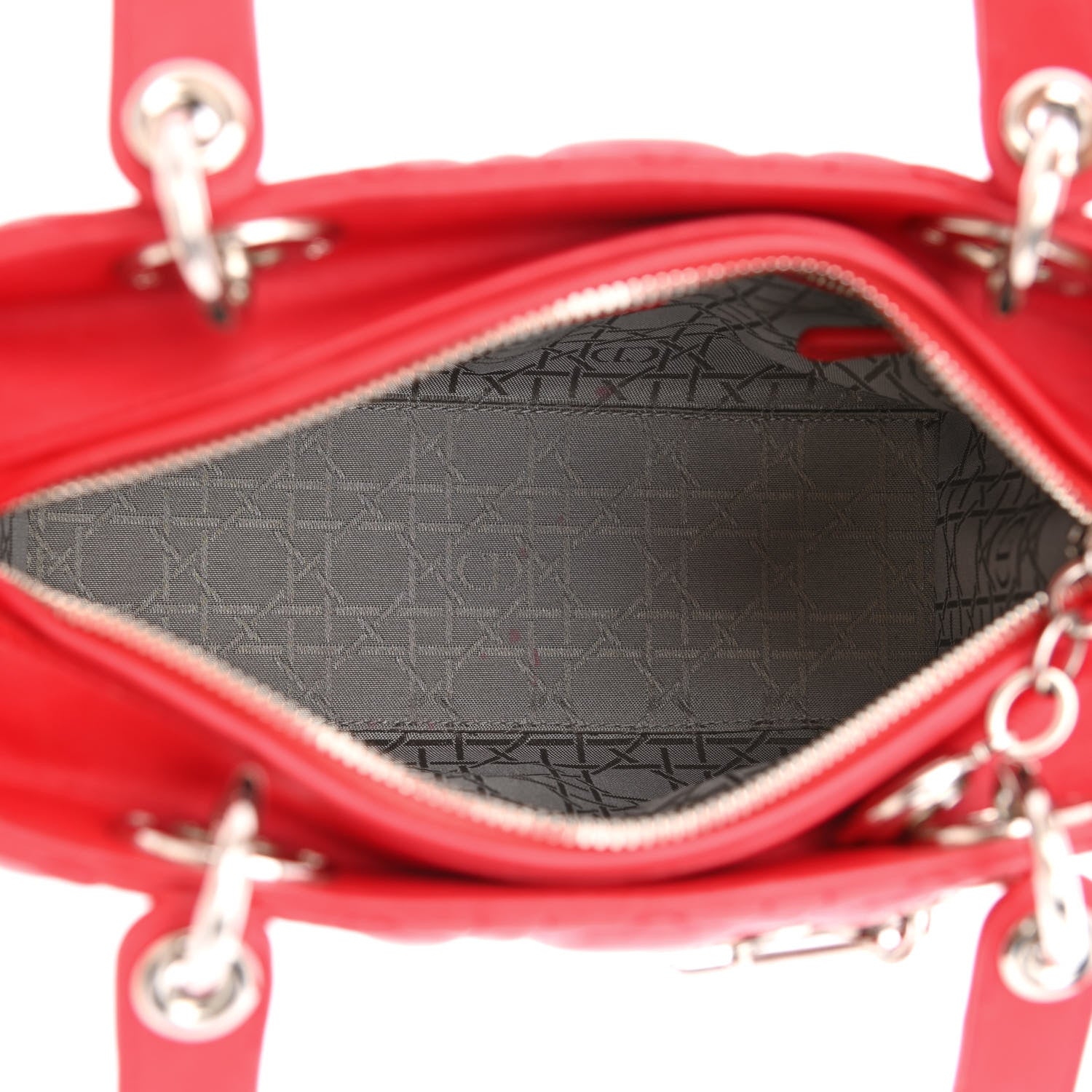 Christian Dior Lambskin Cannage Medium Lady Dior Red 5 of 14