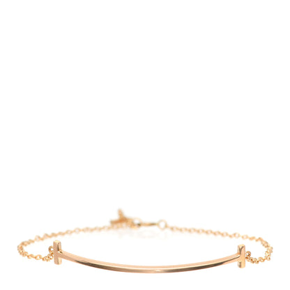 Tiffany 18K Rose Gold T Smile Bracelet 1 of 5