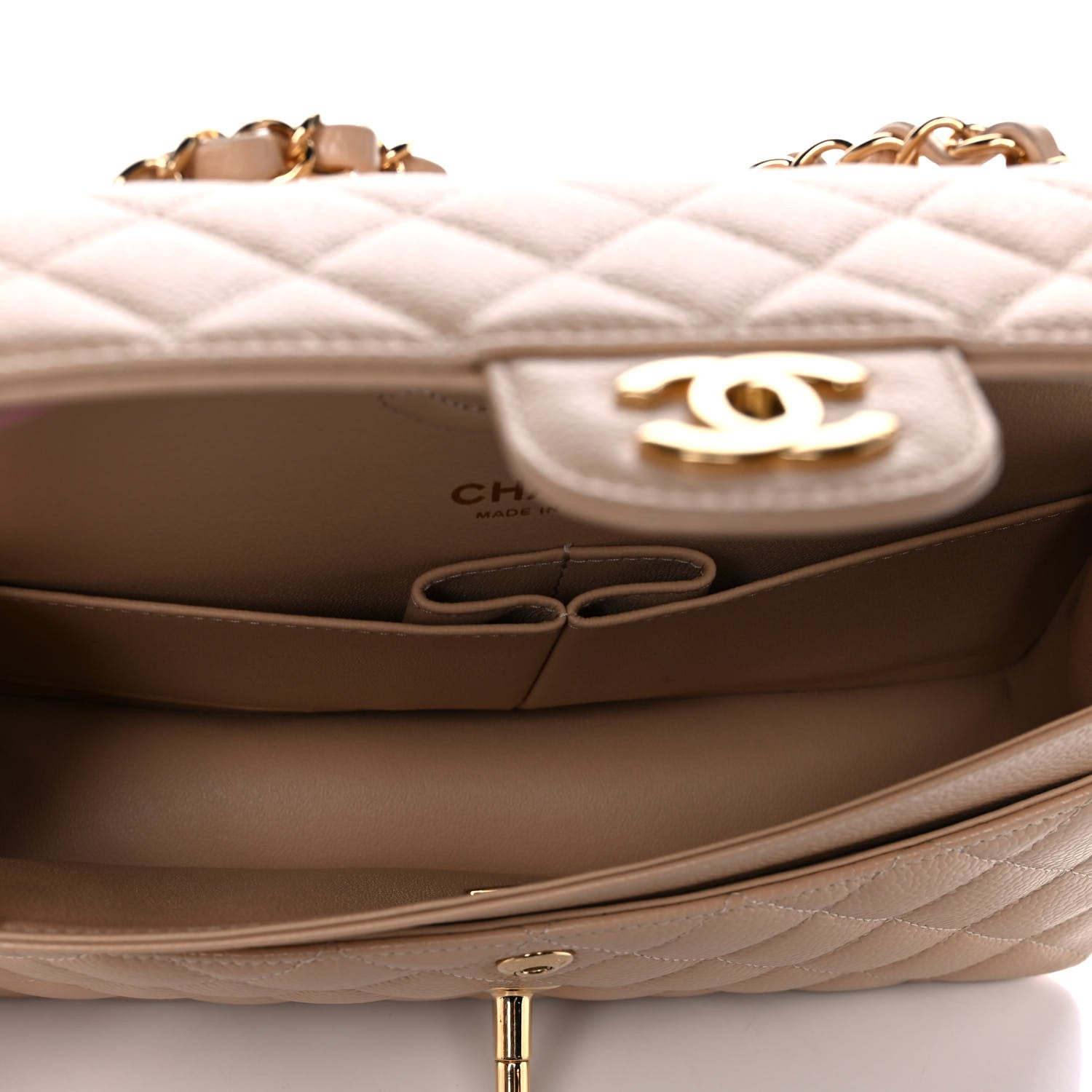 Chanel Caviar Quilted Small Double Flap Beige 5 of 12