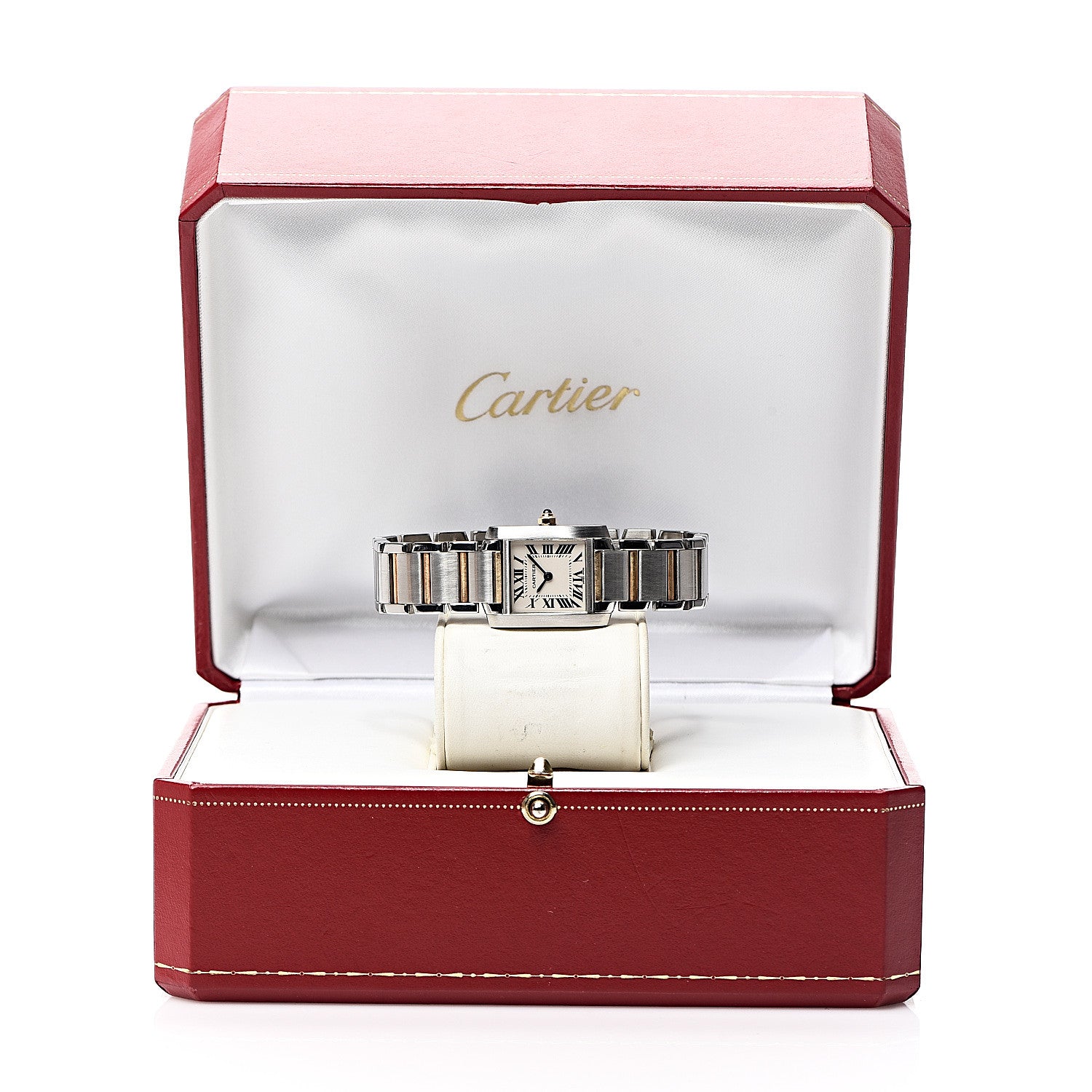 Cartier Stainless Steel 18K Yellow Gold 20mm Tank Francaise Quartz Watch 6 of 6