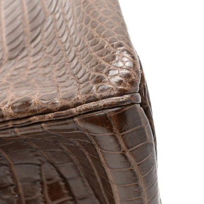 Hermes Matte Porosus Crocodile Birkin 35 Chocolate 11 of 14