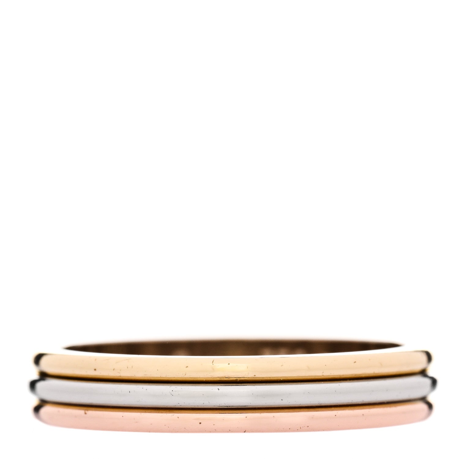 Cartier 18K Pink White Yellow Gold 3.8mm Trinity Wedding Band Ring 57 8 1 of 5