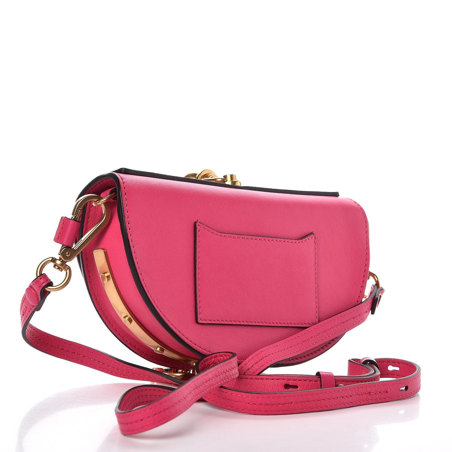 Calfskin Small Nile Bracelet Minaudiere Bag Fuchsia Rose