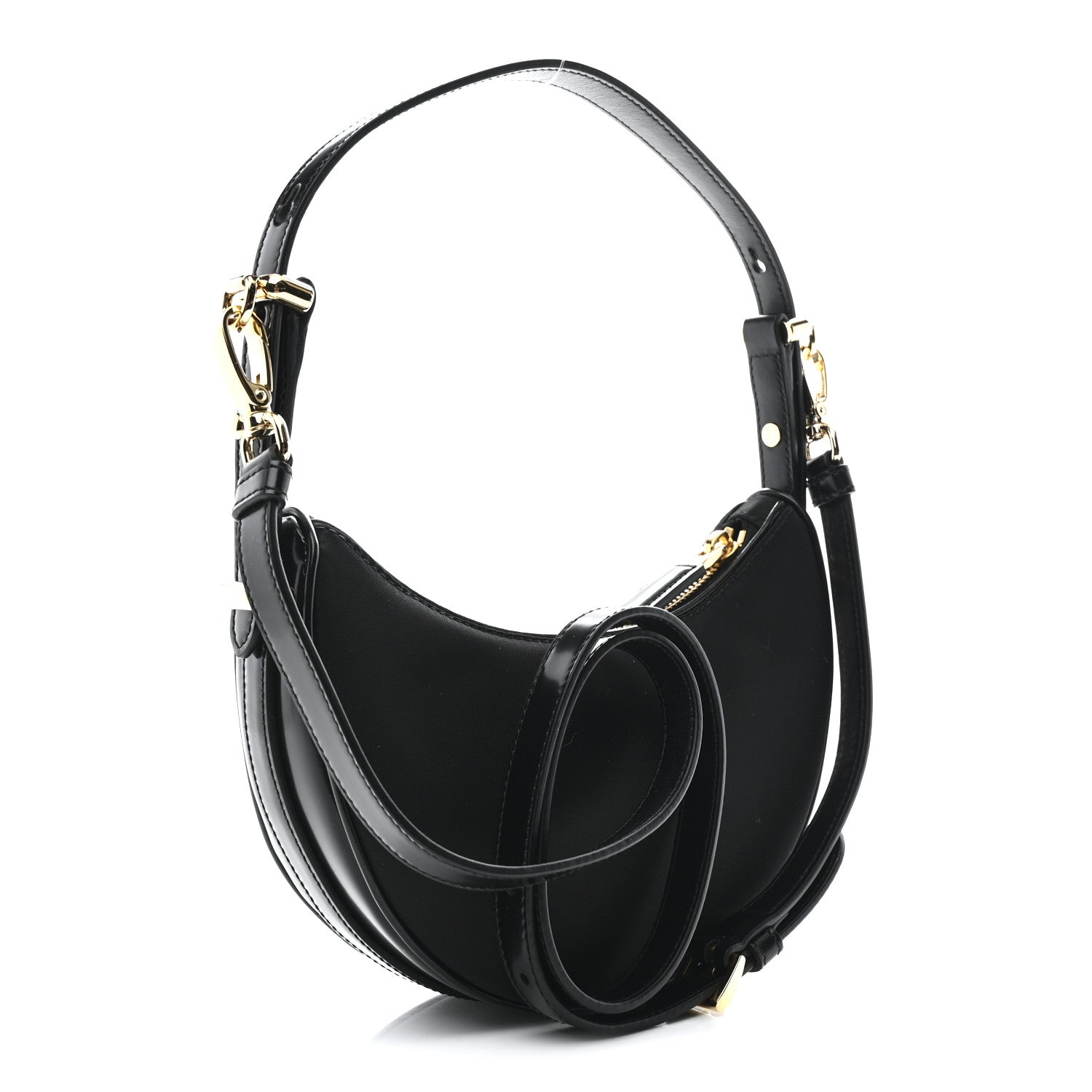 Prada Re-Nylon Spazzolato Mini Arque Shoulder Bag Black 3 of 10