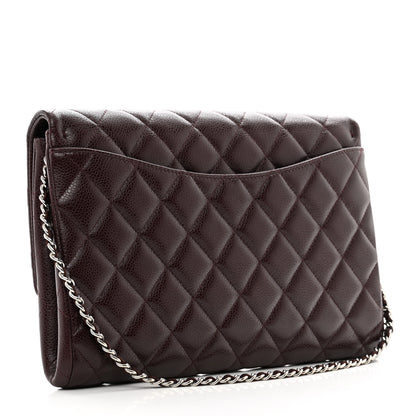Chanel Caviar Quilted Clutch With Chain Flap Burgundy 3 of 10