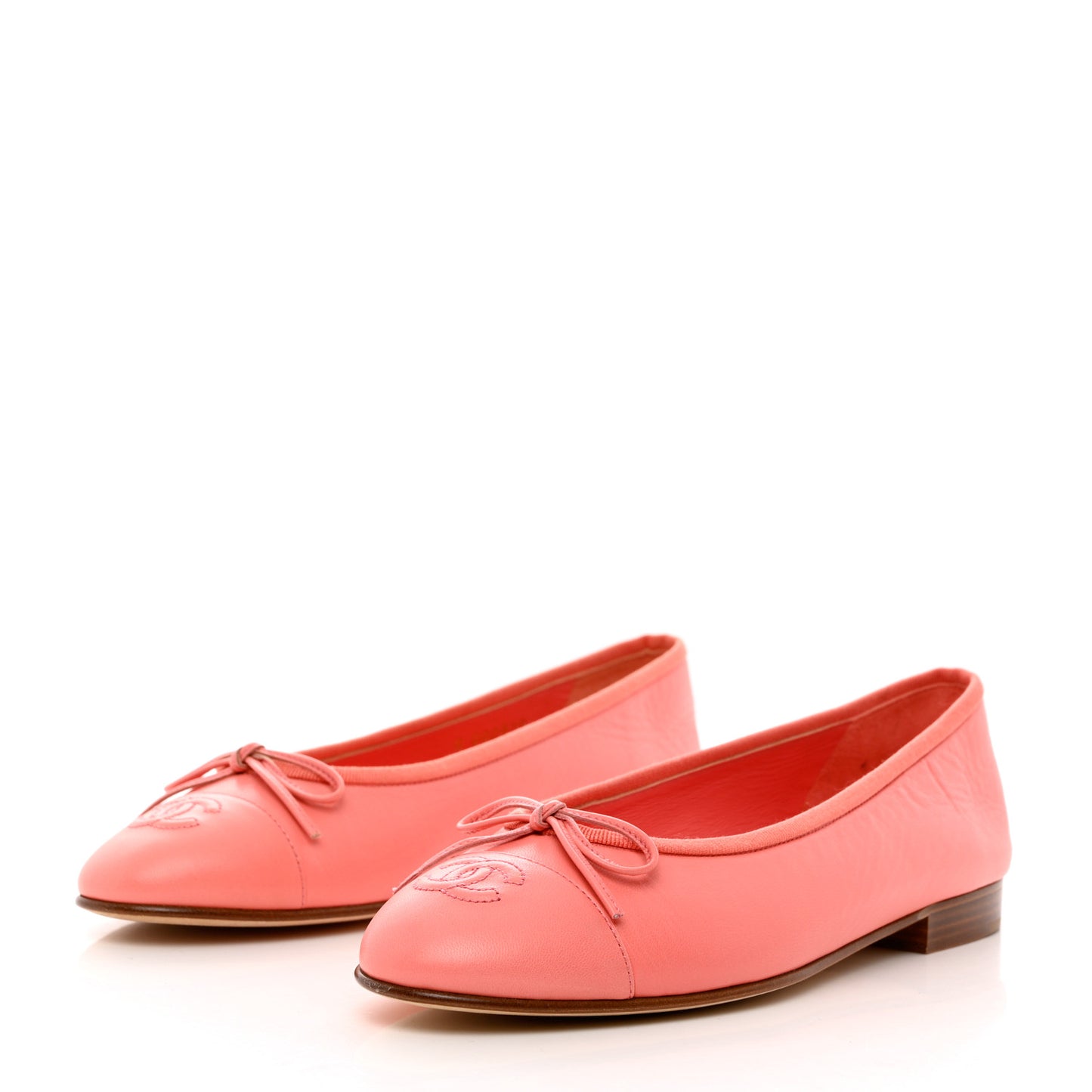 Goatskin Cap Toe CC Ballerina Flats 37 Pink