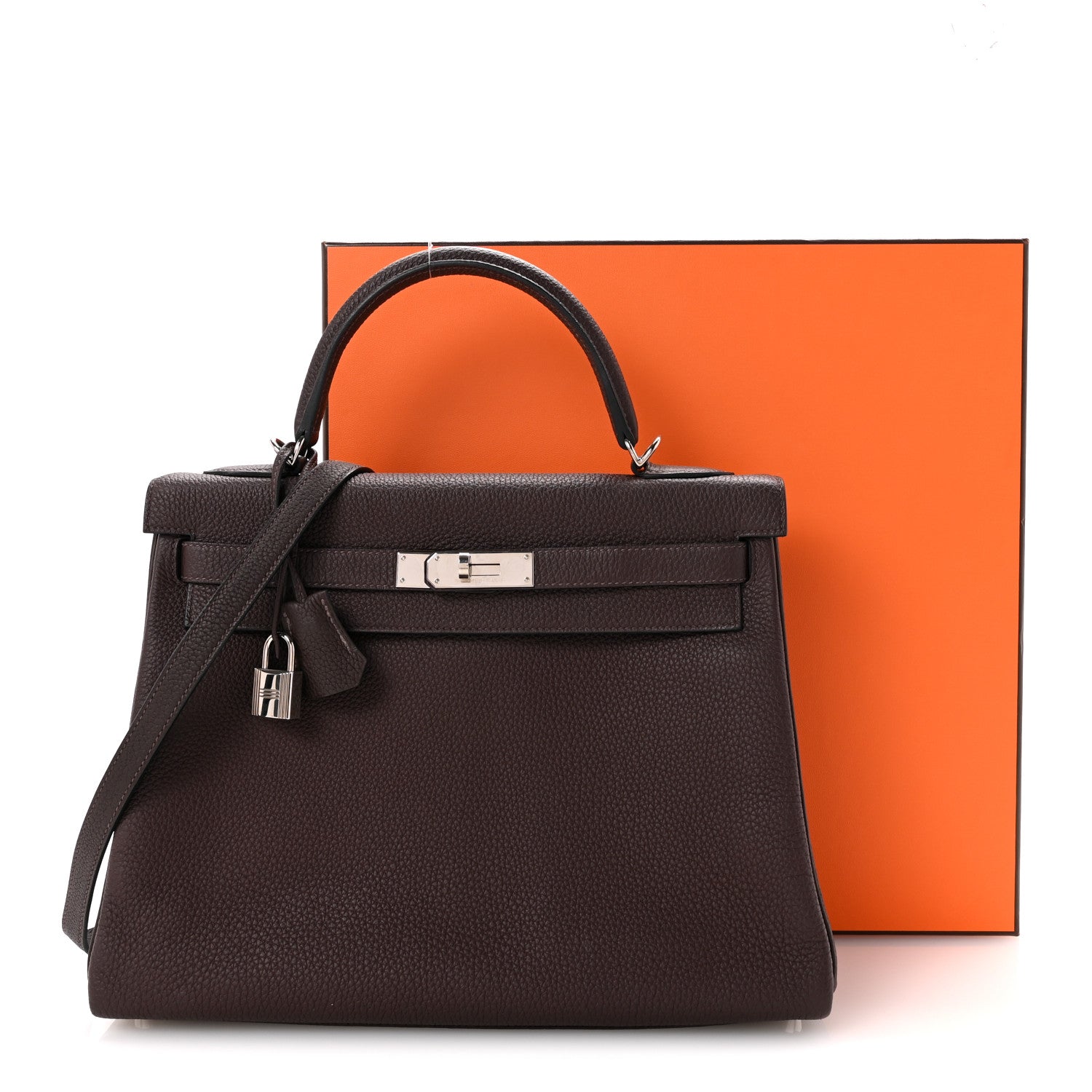 Hermes Togo Kelly Retourne 32 Chocolate 14 of 14