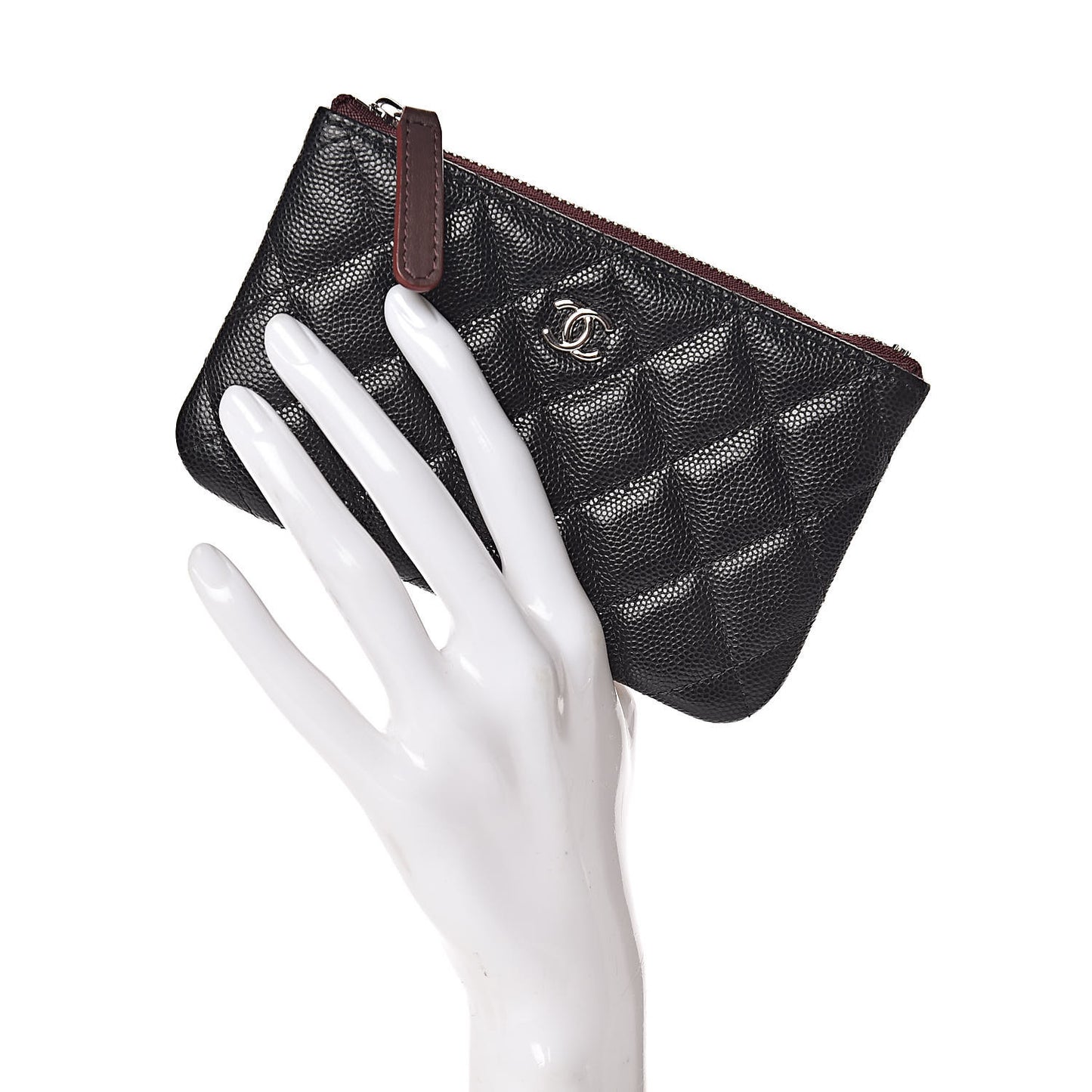 Caviar Quilted Small Cosmetic Case Black
