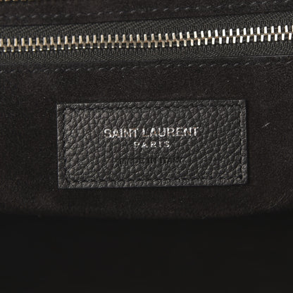 Saint Laurent Grained Calfskin Medium Rive Gauche Cabas Black 8 of 10