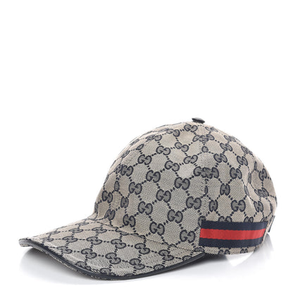 Gucci Monogram Web Baseball Hat XL Beige Blue 1 of 11