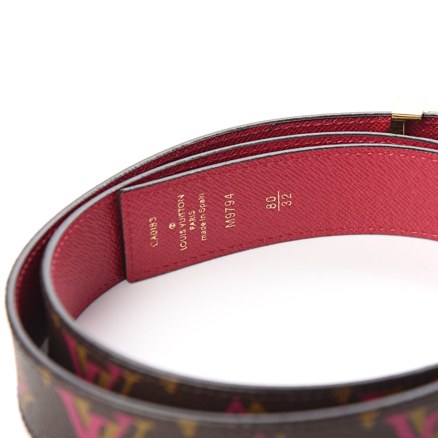 Louis Vuitton Monogram 30mm LV Initiales Reversible Belt 80 32 Fuchsia 3 of 6